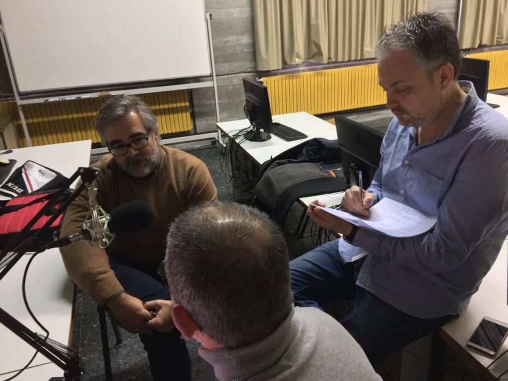 Grabando "BIM en la Universidad" para BIMrras Podcast: Pepe Vázquez, Juan Almeida y Rogelio Carballo